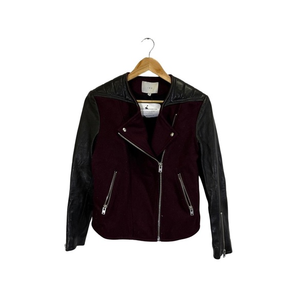 IRO Jackets & Coats Iro Wool And Leather Motorcycle Jacket Size 38